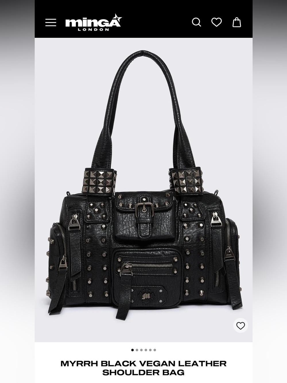 MYRRH BLACK VEGAN LEATHER SHOULDER BAG